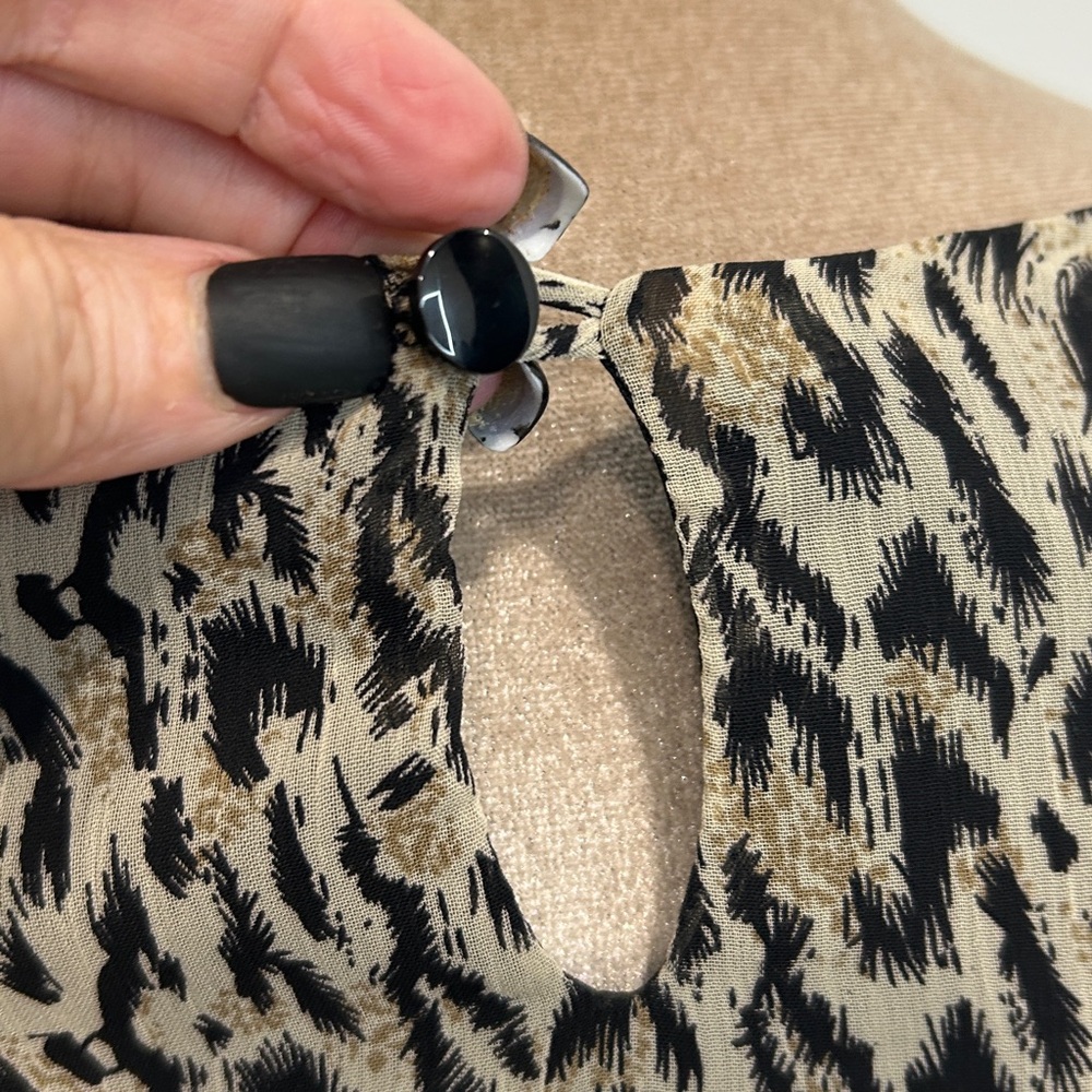AA Studio Sleeveless Cowl Neck Animal Print Dress |Size 6 - Picture 4 of 9